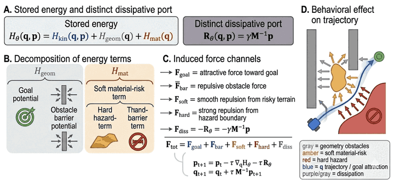 Factored stored energy and induced force channels