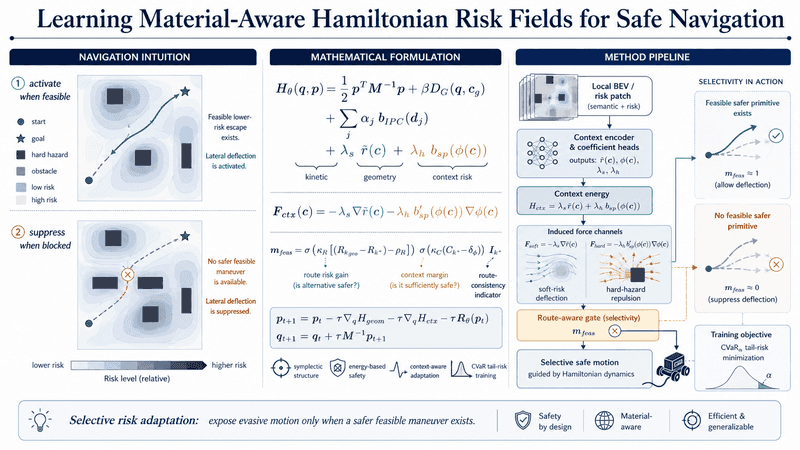 Learning Material-Aware Hamiltonian Risk Fields for Safe Navigation publication thumbnail