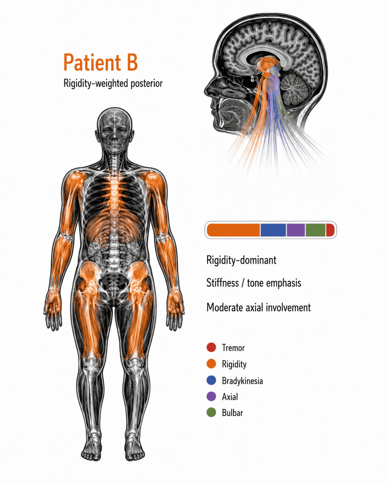 Rigidity-weighted posterior patient exemplar